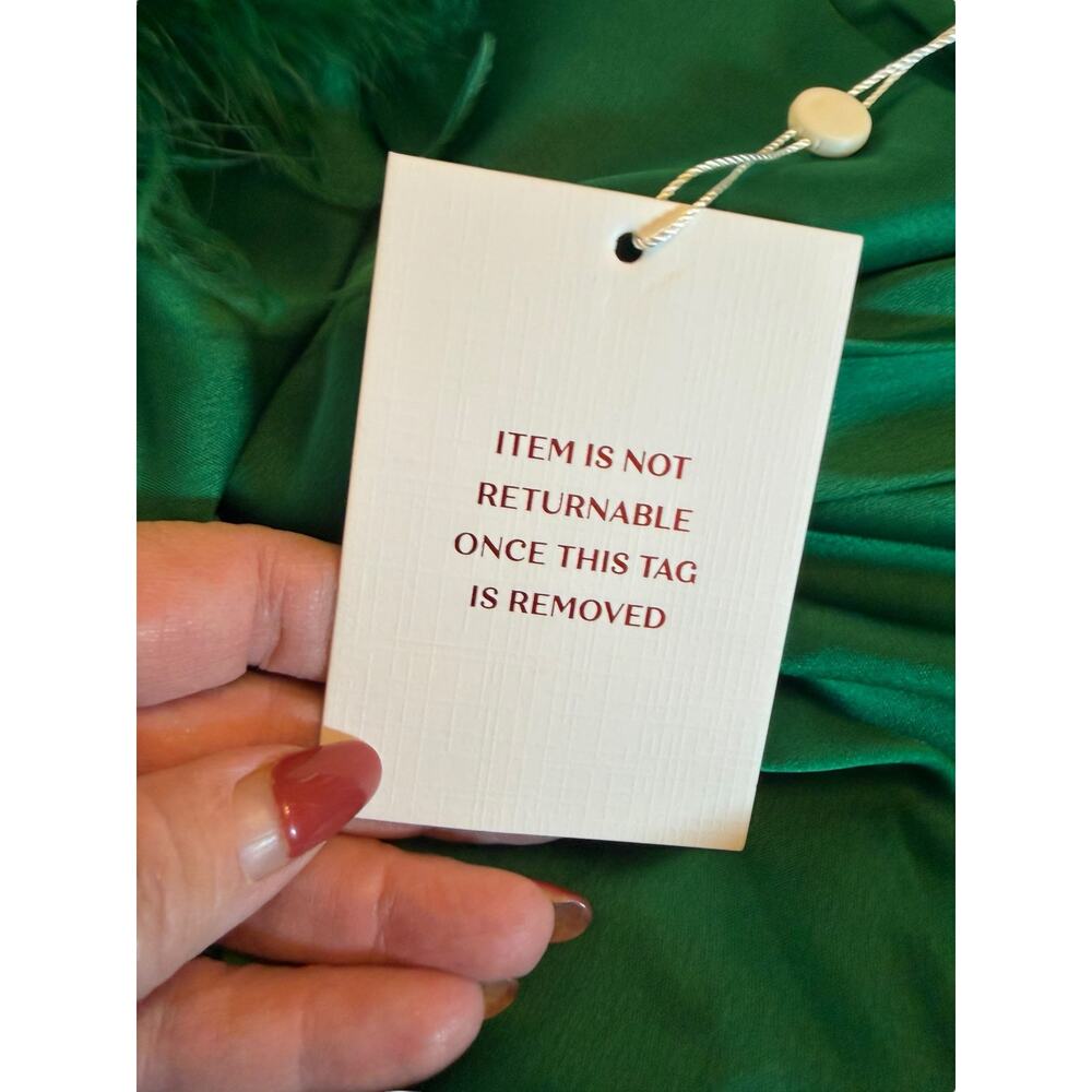 NWT Perrin Emerald Green Feather Miss Circle New York Gown - Size M - Picture 11 of 15